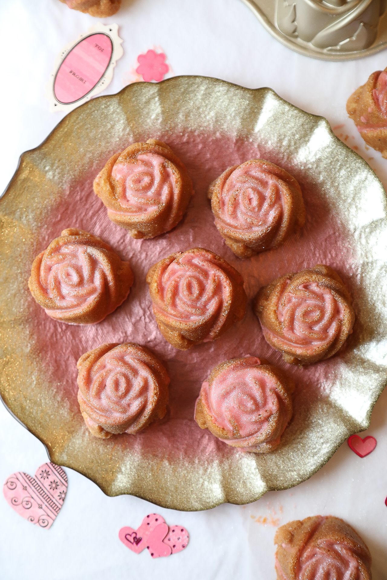 Rose Bundt Cakes with Cara Cara Icing