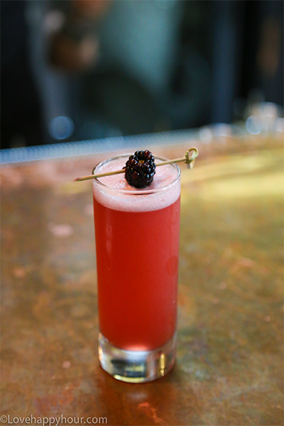 The Blackberry Fizz Cocktail at Terrine restaurant in Los Angeles, California.