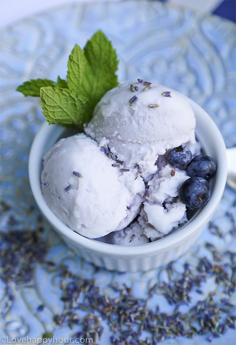 Lavender and Blueberry Ice Cream recipe by Maren Swanson.  #icecream #lavender #blueberry #recipe
