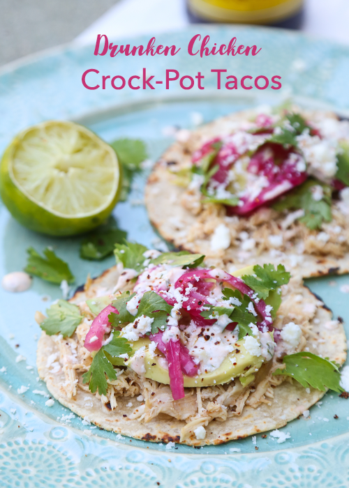 Drunken Chicken Crock-pot Tacos#crockpot #chicken #tacos