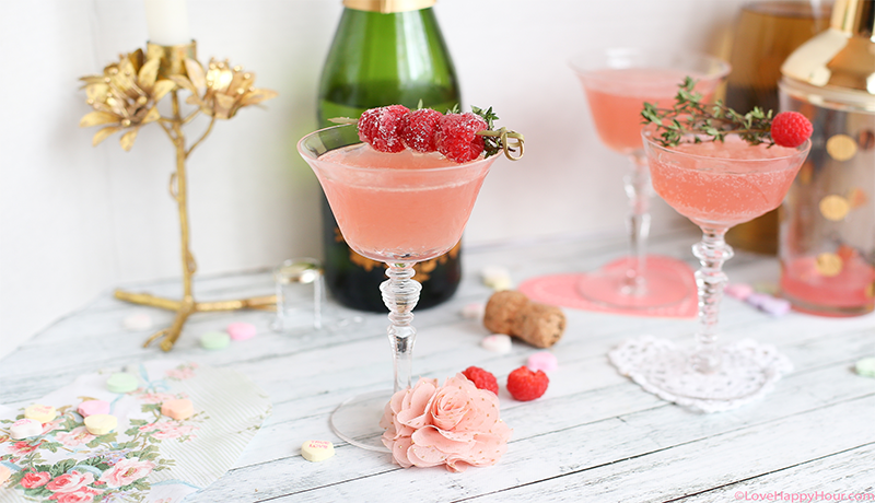Elderflower Fizz: A Valentine's Day Cocktail made with raspberries.